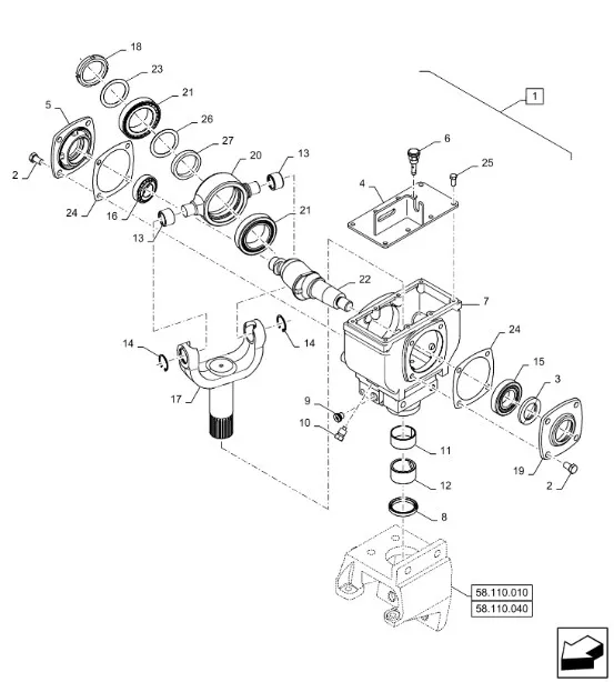 47557929 - Редуктор МКШ жатки 740CF, 760CG